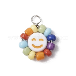 Acrylic & Glass & Copper Pendants&nbsp;PALLOY-JF03892-01