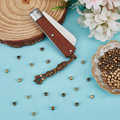 120Pcs 2 Colors Brass EDC European Beads&nbsp;KK-FG0001-38