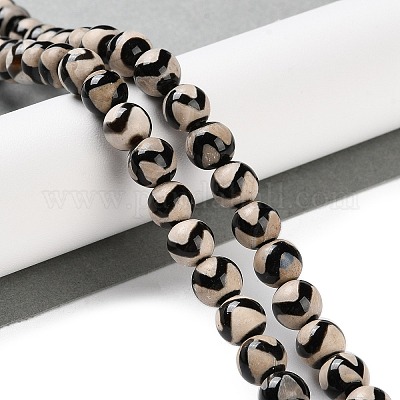 Natural Tibetan Wave Pattern dZi Agate Beads Strands&nbsp;G-B084-A02-02-1