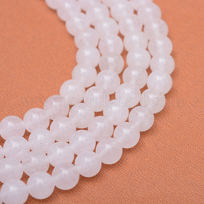 Round Natural White Jade Bead Strands&nbsp;X-G-R345-6mm-06-1