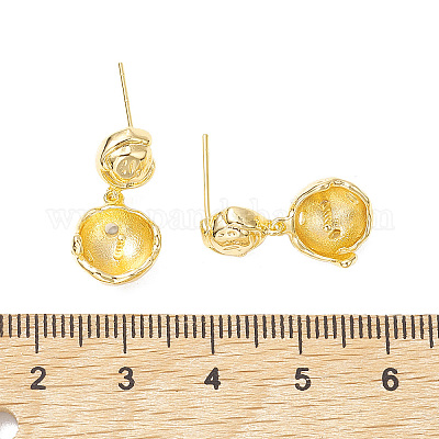 Brass Studs Earrings Findings&nbsp;KK-K360-31G-1