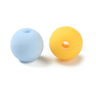 Rubberized Style Imitated Silicone Acrylic Beads&nbsp;MACR-D029-01A-1
