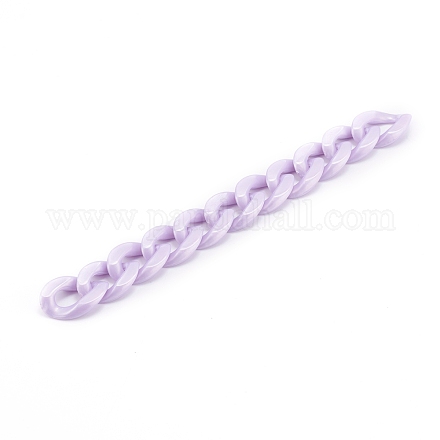 Handmade Opaque Acrylic Curb Chains AJEW-JB00925-02-1