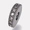 Brass Micro Pave Cubic Zirconia Bead Spacers, Cadmium Free & Lead Free, Flat Round, Clear, Gunmetal, 8x2mm, Hole: 3mm