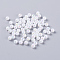 Eco-Friendly Poly Styrene Acrylic Beads, AB Color Plated, Round, White, 4mm, Hole: 1mm, about 14000pcs/500g