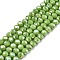 Electroplate Glass Beads Strands, Opaque Solid Color, AB Color Plated, Faceted, Rondelle, Olive Drab, 4x3mm, Hole: 0.8~1mm, about 105~110pcs/strand, 38~39cm