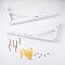 Iron Folding Shelf Brackets, with Plastic Plus & Iron Screws, White, 1.6~35x0.65~3.7x0.65~2.4cm, 20pcs/set