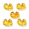 Transparent Glass Enamel Beads, Crab, Gold, 15x21x8mm, Hole: 1.4mm