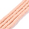 Handmade Polymer Clay Beads, Disc/Flat Round, Heishi Beads, Light Salmon, 6x1mm, Hole: 2mm, about 380~400pcs/strand, 17.7 inch
