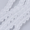 Baking Paint Transparent Glass Bead Strands, Frosted, Round, White, 8mm, Hole: 1~1.6mm, about 99pcs/strand, 31.4 inch