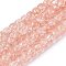 Crackle Transparent Glass Beads Strands, Barrel, Light Salmon, 8~8.5x5.5~6.5mm, Hole: 1.2~1.4mm, about 61~64pcs/strand, 14.96~15.75 inch(38~40cm)
