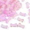 Gradient Color Transparent Acrylic Beads, with Golden Foil, Bone, Violet, 15x7x6.5mm, Hole: 2.5mm, about: 1470pcs/500g