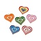 Alloy Pendants, with Enamel, Heart Charm, Golden, Random Color, 25x26x1.5mm, Hole: 1.8mm
