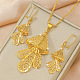 Brass Pendant Necklaces & Earrings Sets&nbsp;FS-WG55EFA-03-1