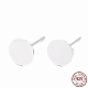 925 Sterling Silver Round Flat Pad Stud Earring Findings&nbsp;STER-T002-201S-6