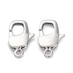 Brass Lobster Claw Clasps, Cadmium Free & Nickel Free & Lead Free, Platinum, 16x10x3mm, Hole: 1.8mm