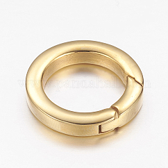 304 Stainless Steel Spring Gate Rings, Ion Plating(IP), O Rings, Ring, Golden, 20x4mm, Inner Diameter: 14mm