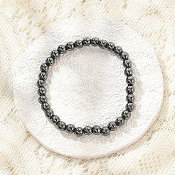 Synthetic Non-magnetic Hematite Beaded Stretch Bracelets&nbsp;BJEW-D446-B-22