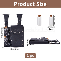 Rectangle PU Leather Medieval Waist Belt Bag with 2Pcs Glass Potion Bottles&nbsp;AJEW-WH0752-297A
