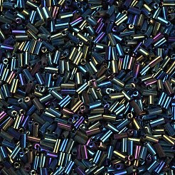 Metallic Colours Glass Bugle Beads&nbsp;SEED-N005-001-D02
