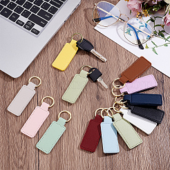 60Pcs 12 Colors PU Leather Keychains&nbsp;KEYC-WA0001-04