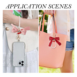 2Pcs 2 Colors Polyester & Alloy & Plastic Keychains&nbsp;KEYC-TA0001-52A
