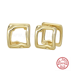 925 Sterling Silver Square Stud Earrings&nbsp;EJEW-H167-04G