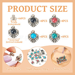 16Sets 4 Colors Alloy Coin Screwback Rivets&nbsp;FIND-SW0001-32