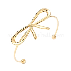 Bowknot 304 Stainless Steel Cuff Bangles&nbsp;BJEW-S171-01A-G