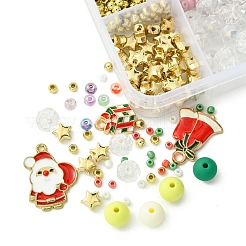 DIY Christmas Alloy Enamel & Acrylic & Glass Beads Bracelets Jewelry Making Kits&nbsp;DIY-FS0007-03