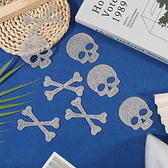 6 Sets Skull & Bone Hotfix Rhinestone&nbsp;FIND-PH0038-54