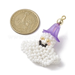 Halloween Theme Handmade Glass Seed Beads Woven Pendants&nbsp;PALLOY-MZ00216