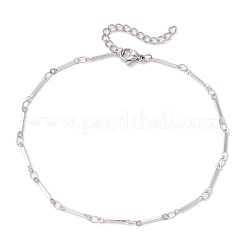 304 Stainless Steel Cuboid Bar Link Chain Anklets for Women&nbsp;AJEW-AN00661
