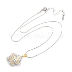 304 Stainless Steel Two Tone Pendant Necklaces for Women&nbsp;NJEW-S445-01D-GP