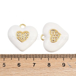 Brass Micro Pave Cubic Zirconia Pendants&nbsp;KK-B157-32G