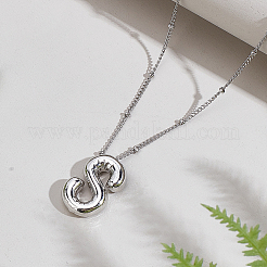 1pc Brass Chain with Alloy Letter Pendants Necklaces&nbsp;NJEW-LP0001-41S-P