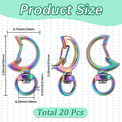 20Pcs Alloy Swivel Snap Hook Clasps&nbsp;KEYC-SC0001-66