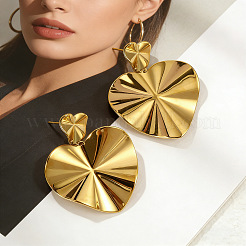 Alloy Heart Stud Dangle Earrings for Women&nbsp;WG8C281-01
