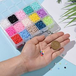 150G 15 Colors Handmade Polymer Clay Beads&nbsp;CLAY-JP0001-14-4mm