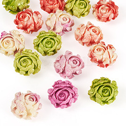 15Pcs 3 Colors Synthetic Coral Dyed Carved Beads&nbsp;SHEL-TA0001-30