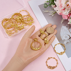 20Pcs 4 Styles Alloy Open Back Bezel Link Rings&nbsp;FIND-SP0006-02