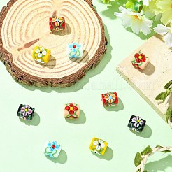 10Pcs 5 Colors Painted Glass Beads&nbsp;GLAA-CJ0002-88