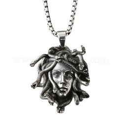 Gothic Medusa Alloy Pendant 201 Stainless Steel Box Chain Necklaces&nbsp;FS-WGFDD49-01