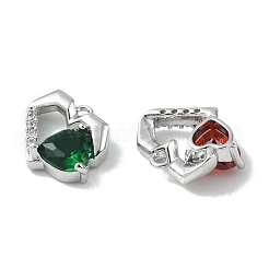 Brass Micro Pave Cubic Zirconia Charms&nbsp;KK-H482-01P