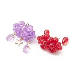 Glass Bead & Stainless Steel Pendants&nbsp;PALLOY-MZ01308-01