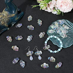 40Pcs UV Plating Transparent Acrylic Beads&nbsp;OACR-PA0001-69