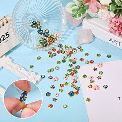 96Pcs 16 Styles Alloy Enamel Bead Caps&nbsp;FIND-CA0011-46