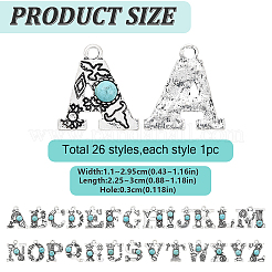 26Pcs 26 Styles Synthetic Turquoise & Alloy Pendants&nbsp;FIND-YW0006-63