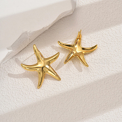 Stylish 201 Stainless Steel Starfish Stud Earrings&nbsp;ZQ5890