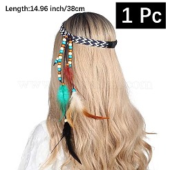 1Pc Boho Feathers Headband Hair Extensions Headpiece&nbsp;AJEW-DJ0001-51B